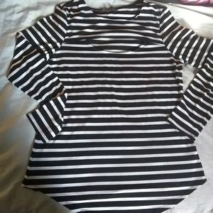 Long Sleeve, Black & White striped shirt